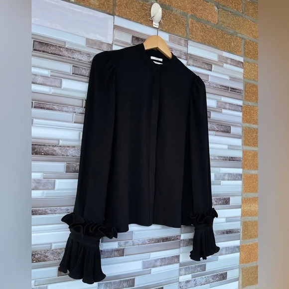 CO Japanese fabric pleated sleeve blouse size small - Picture 7 of 14